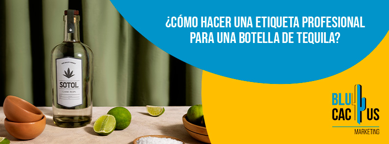 Blucactus-etiqueta para botella de tequila - banner